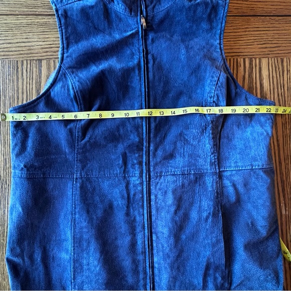 Denim&Co Gray Suede Faux Fur Lined Zipper Vest Size Large - Picture 6 of 8
